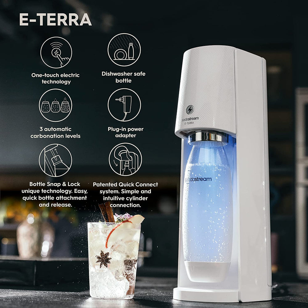 sodastream e-terra white sparkling water maker