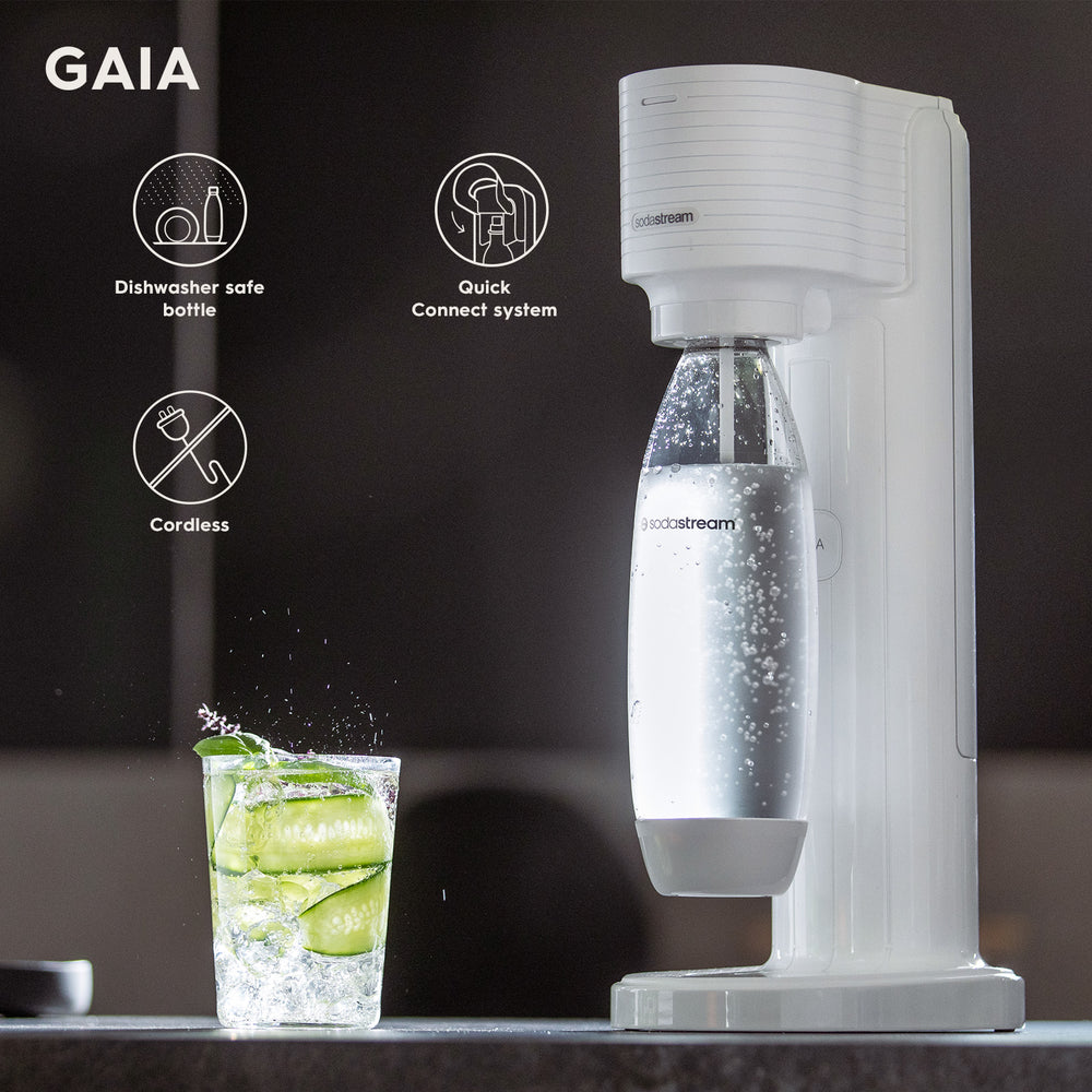 sodastream gaia white sparkling water machine
