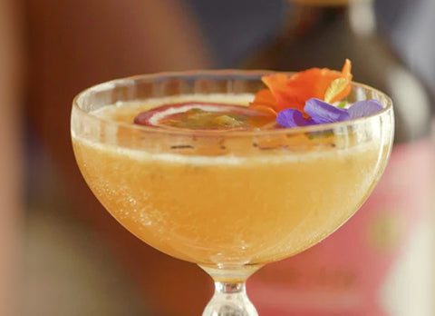 Passionfruit Citrus Fizz Mocktail Drink Recipe