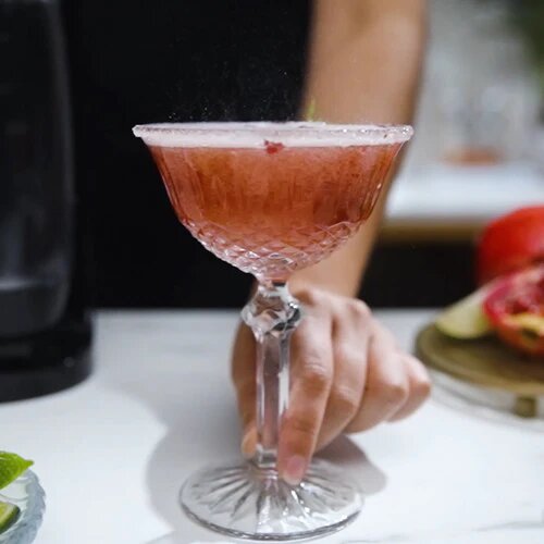 Pomegranate lime spritzer