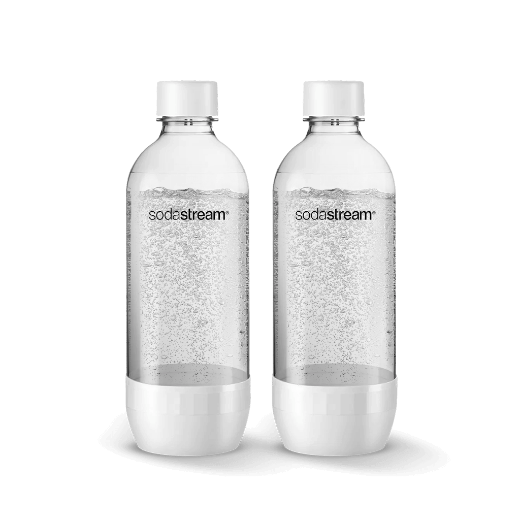 1L PET Twin Pack White Carbonating Bottles sodastream
