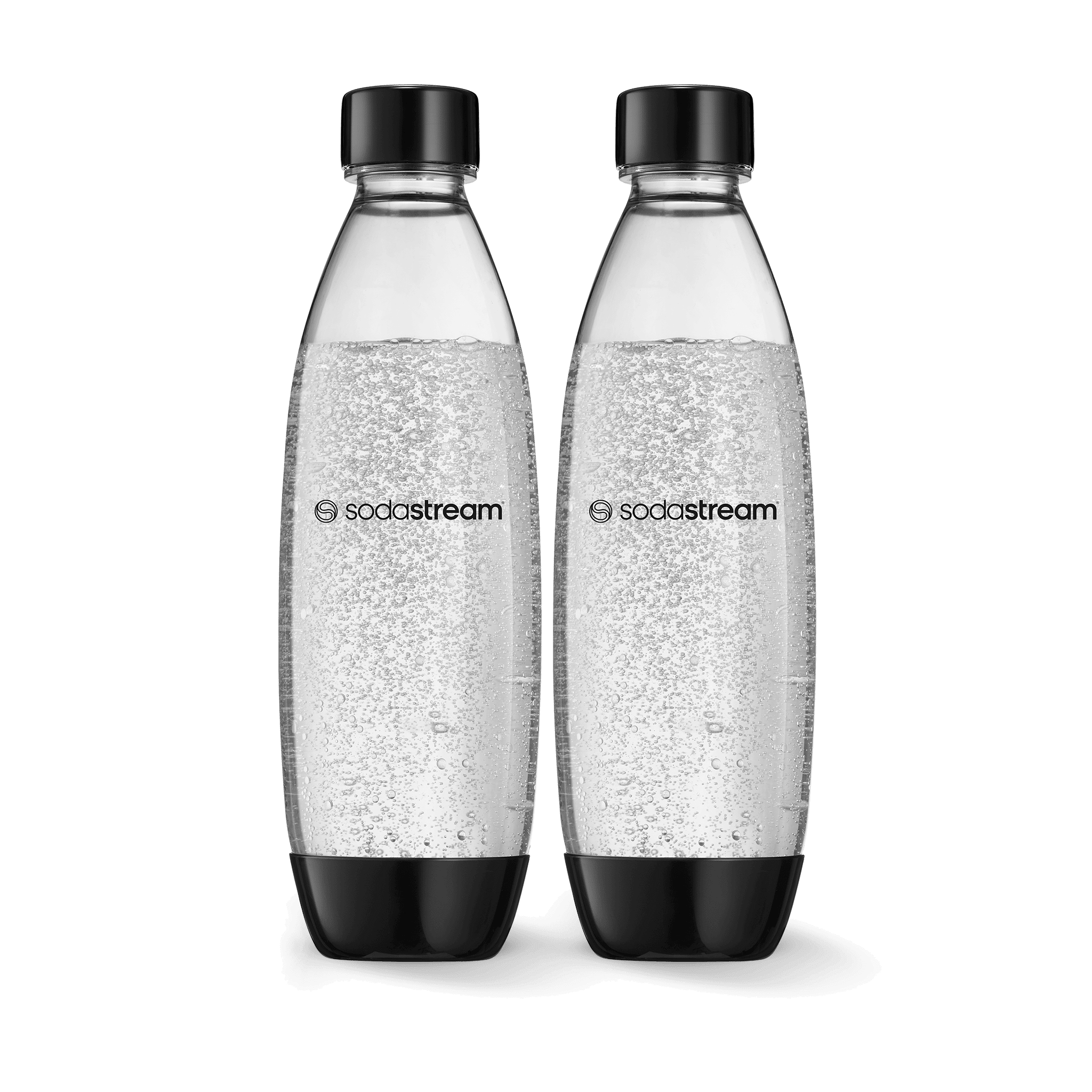 1 Litre Dishwasher Safe Fuse Twin Pack Black Carbonating Bottles sodastream