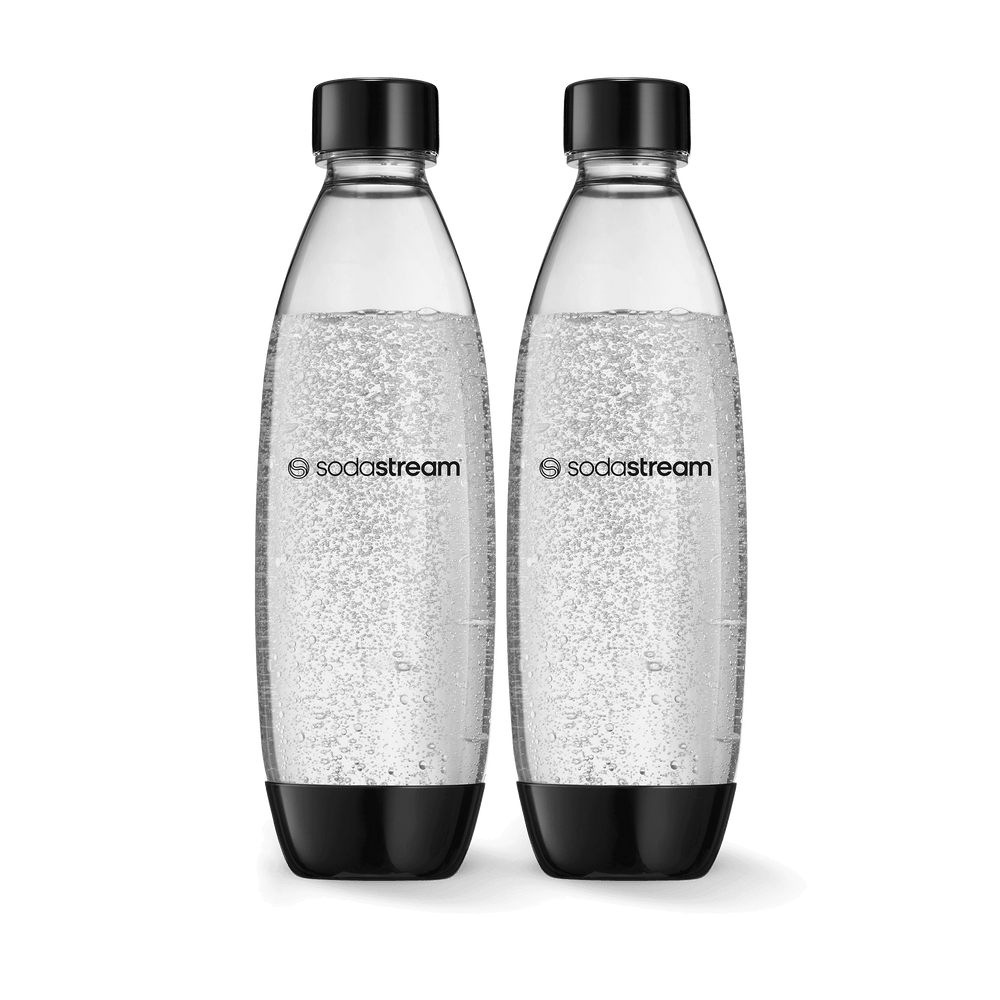 1 Litre Dishwasher Safe Fuse Twin Pack Black Carbonating Bottles