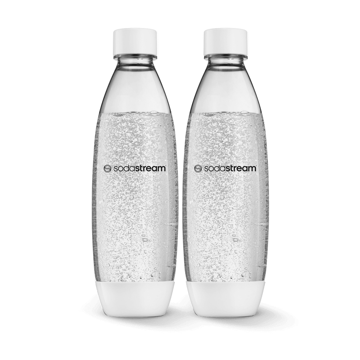 1 Litre Dishwasher Safe Fuse Twin Pack White Carbonating Bottles SodaStream Australia