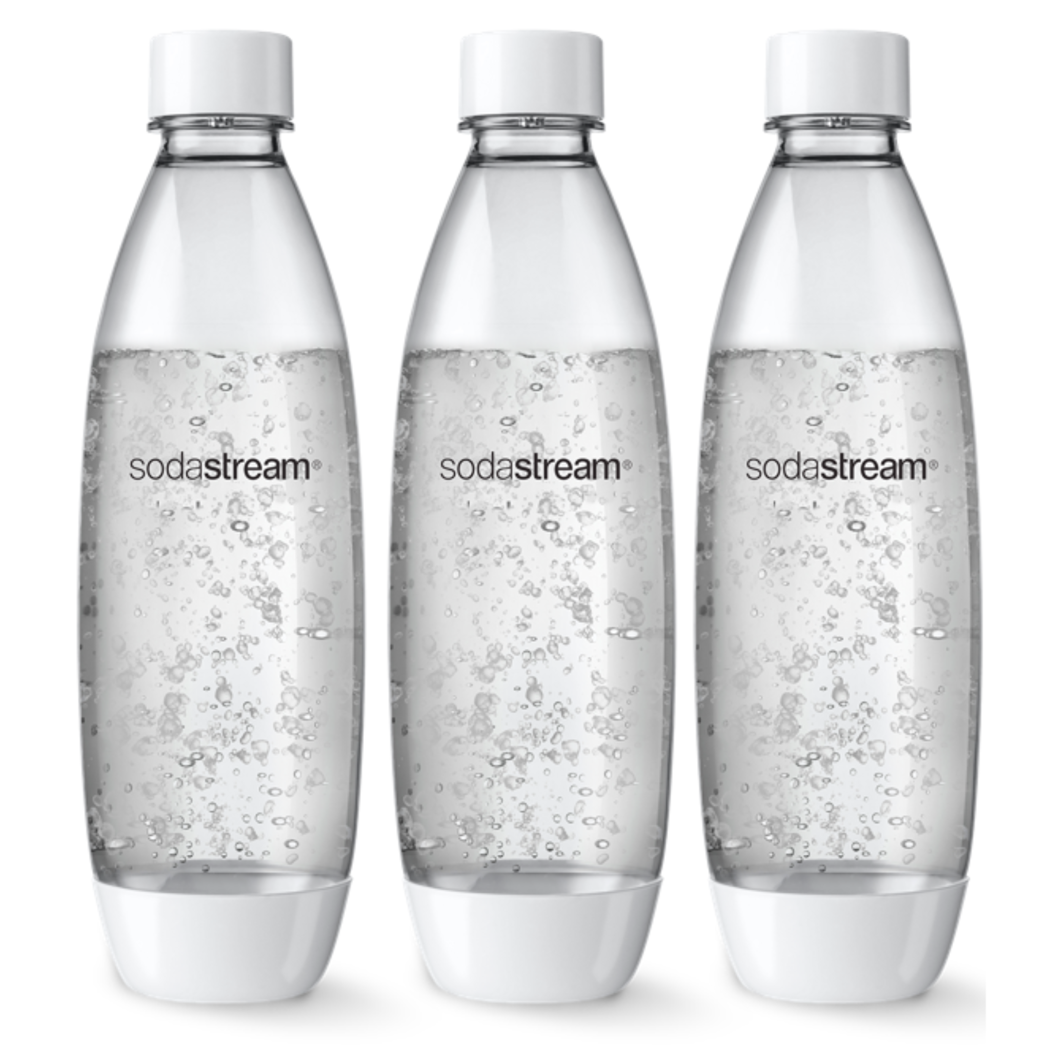 1 Litre White Fuse Triple Pack Carbonating Bottles sodastream