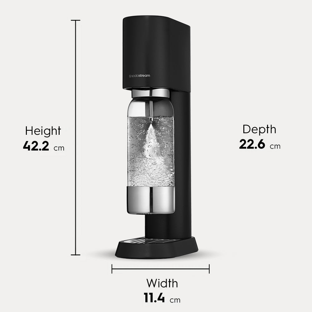enso black sparkling water maker size and dimensions