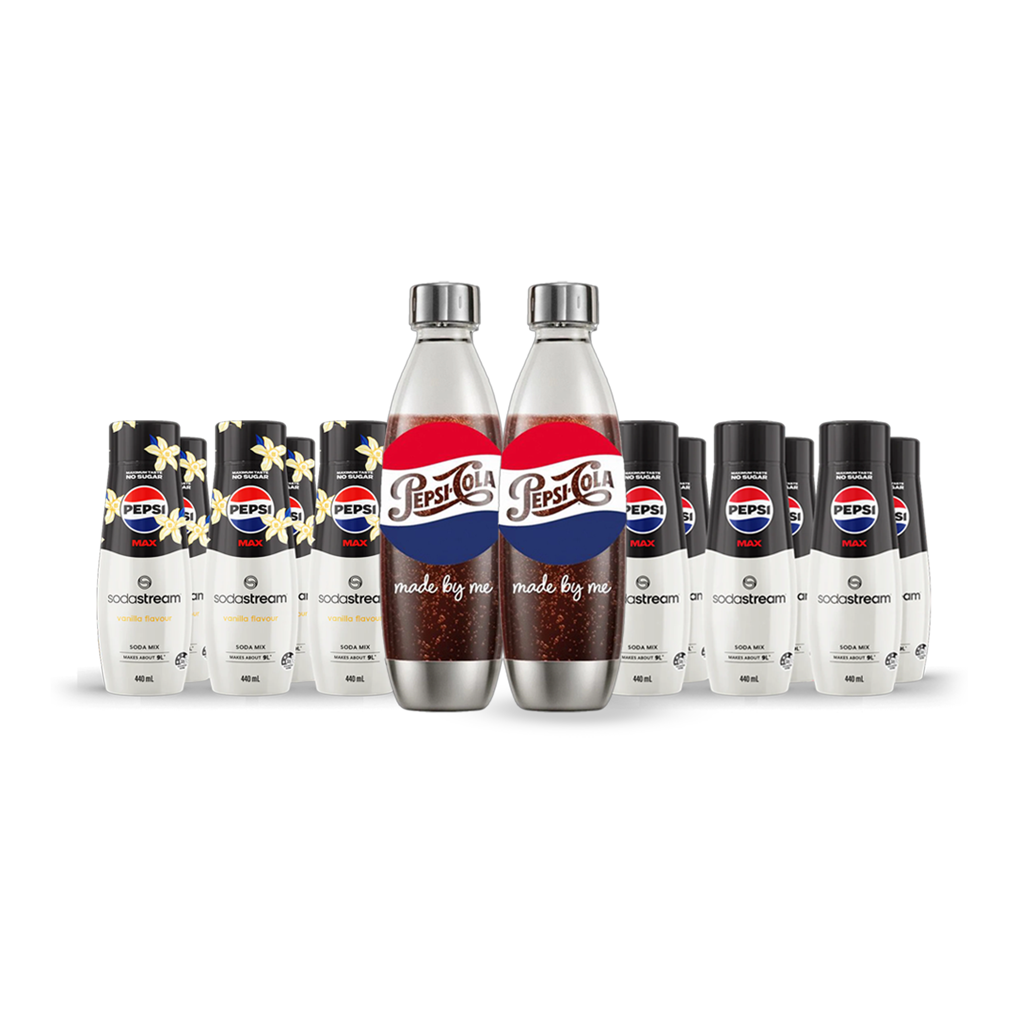 Pepsi flavour & bottle Pack, includes Pepsi flavours & Limited Edition Pepsi Bottle sodastream