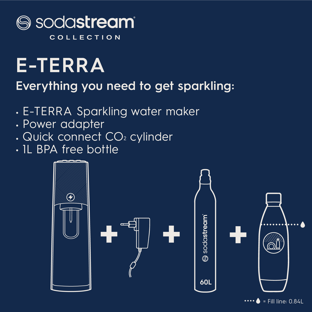 SodaStream E-Terra Electric Sparkling Water Maker + Quick SodaStream E-Terra Electric Sparkling Water Maker + Quick