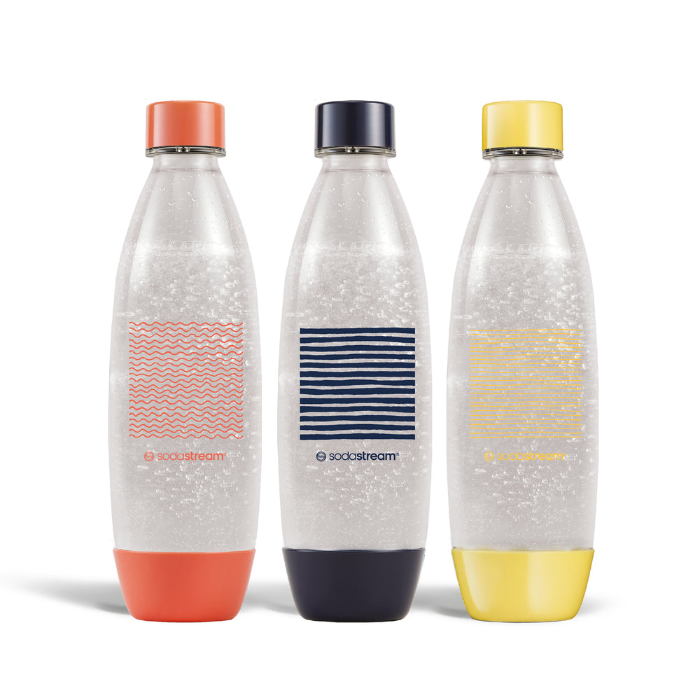 1 Litre Striped Fuse Triple Pack Carbonating Bottles