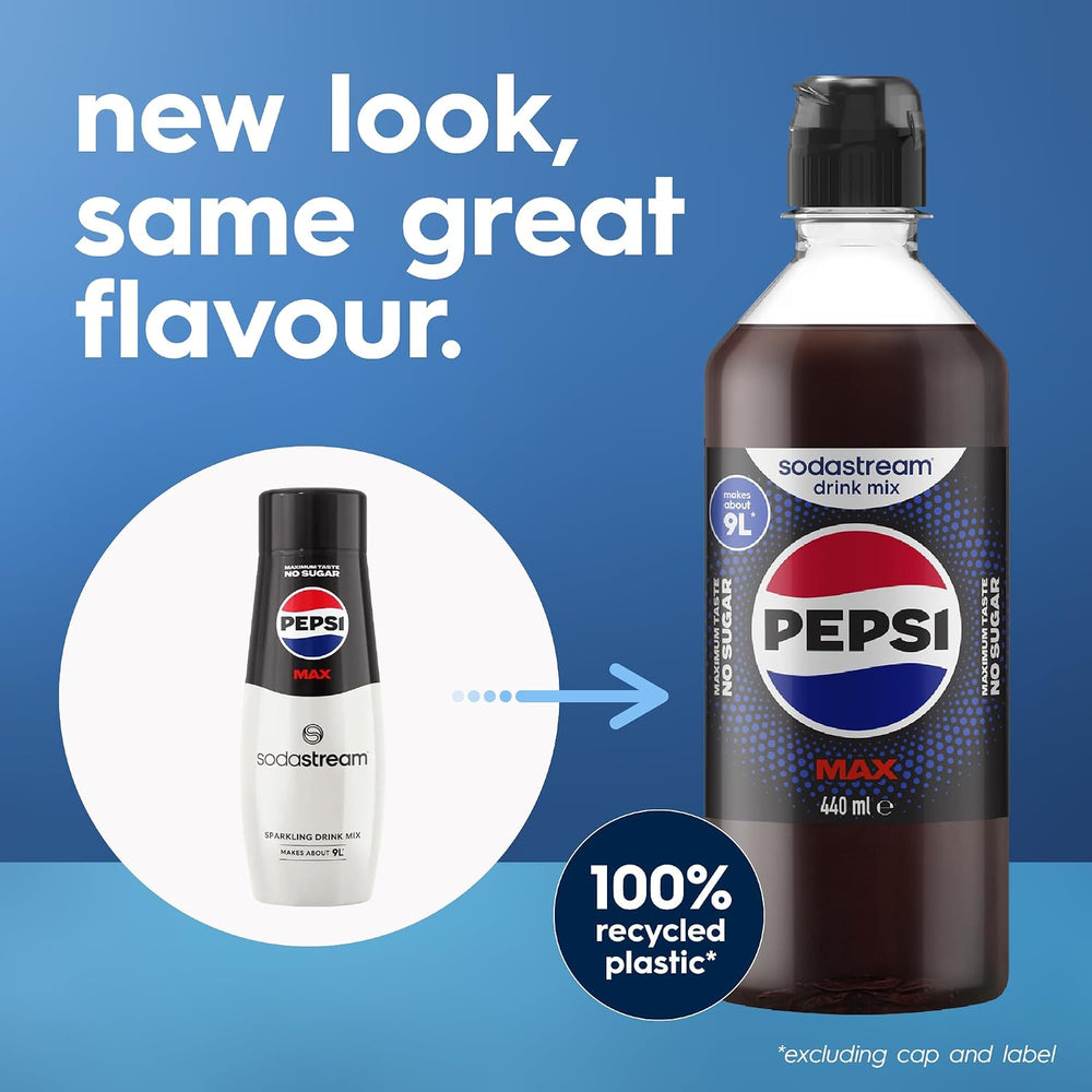 Sodastream Pepsi Max Sugar Free Soda Drink Mix 440 mL | Make Your Perfect Pepsi | Makes About 24 Cans*