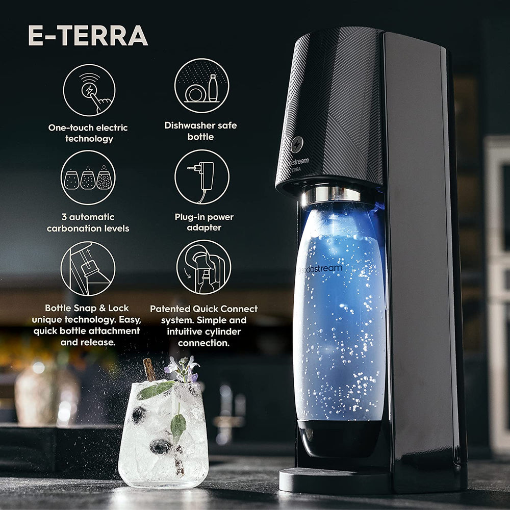 SodaStream E-Terra Electric Sparkling Water Maker + Quick Connect ...