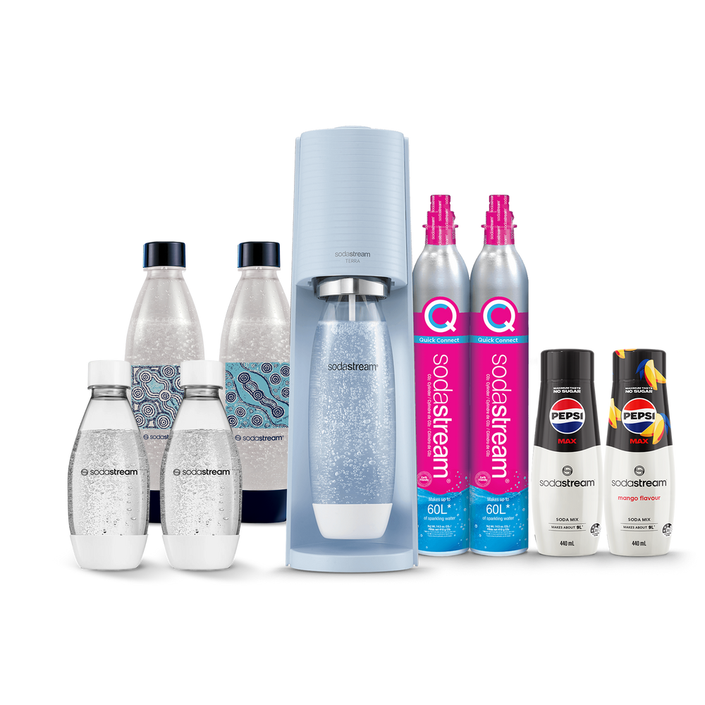 sodastream terra misty blue hydration pack