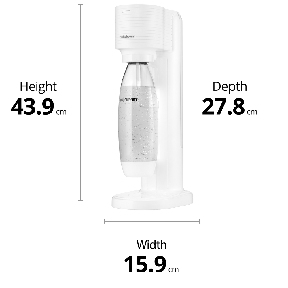 sodastream gaia white sparkling water maker dimensions