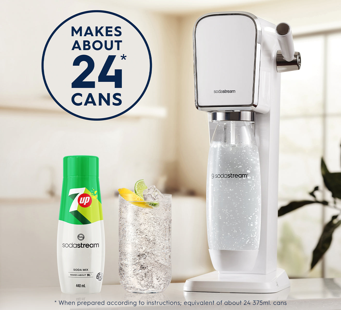 Sodastream 7UP drink mix lemon and lime syrup bottle for sparkling