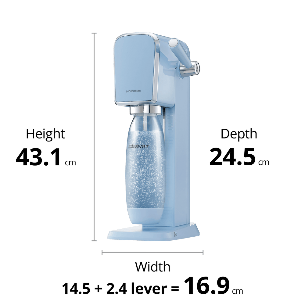 sodastream art misty blue size and dimensions