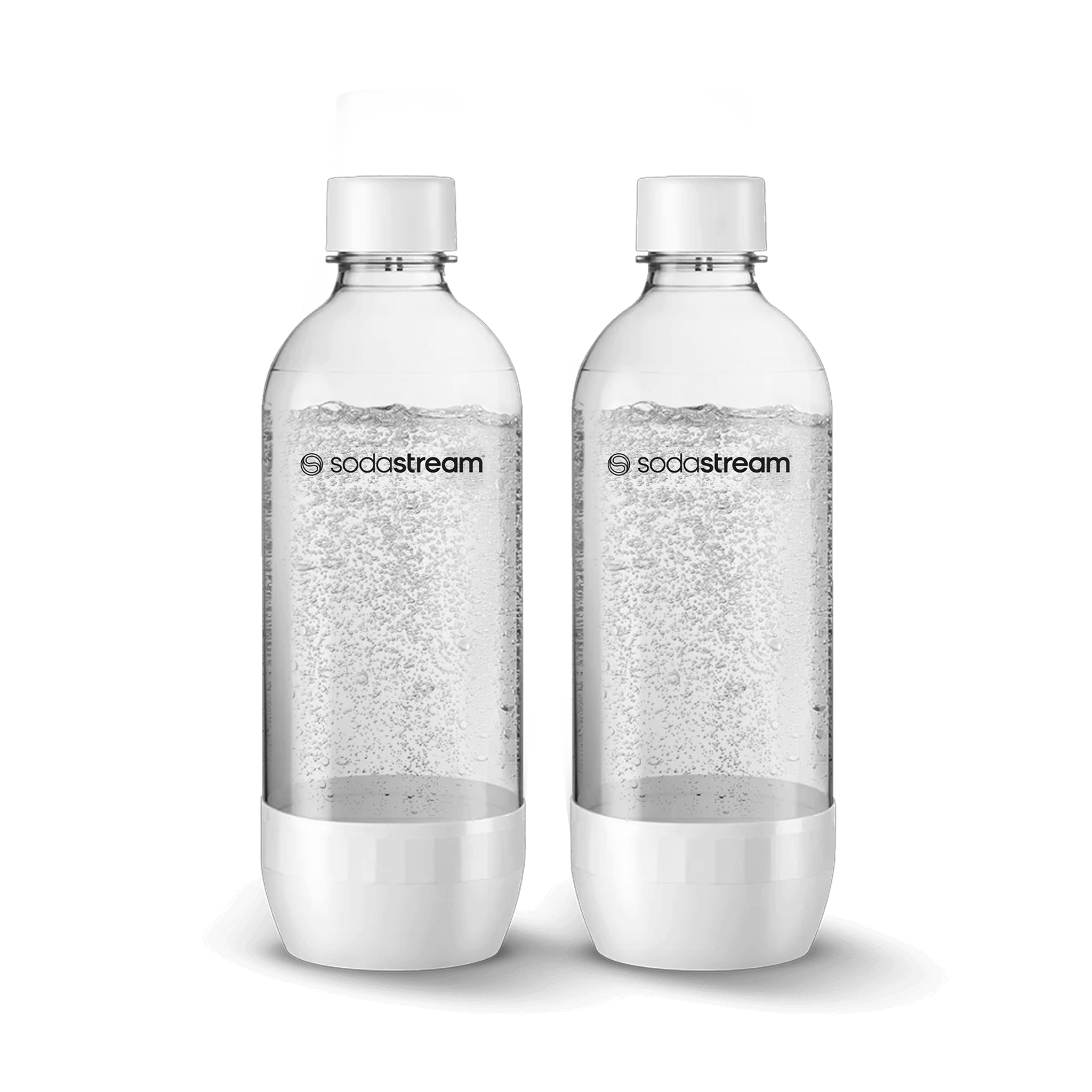 1L PET Twin Pack White Carbonating Bottles sodastream