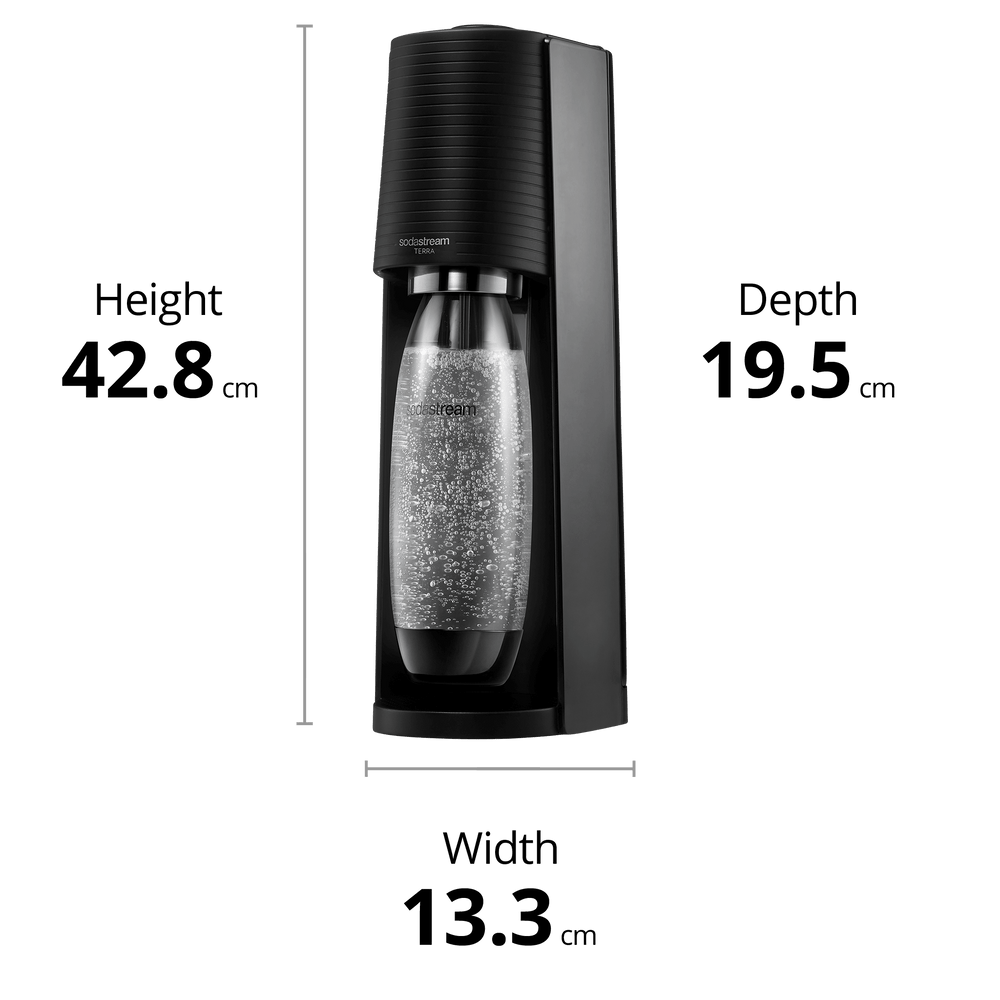 SodaStream Terra black Sparkling Water Maker dimensions