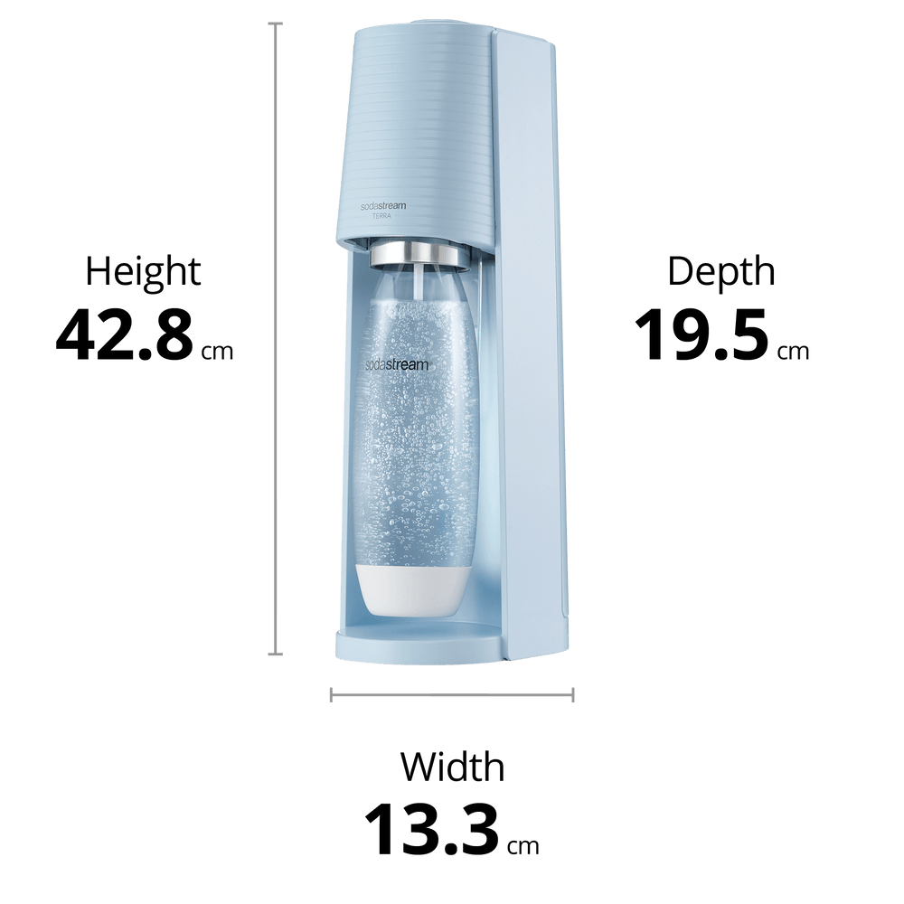 sodastream terra misty blue size and dimensions