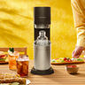 Sodastream DUO sparkling drink maker with glass and plastic bottles and Quick Connect CO2