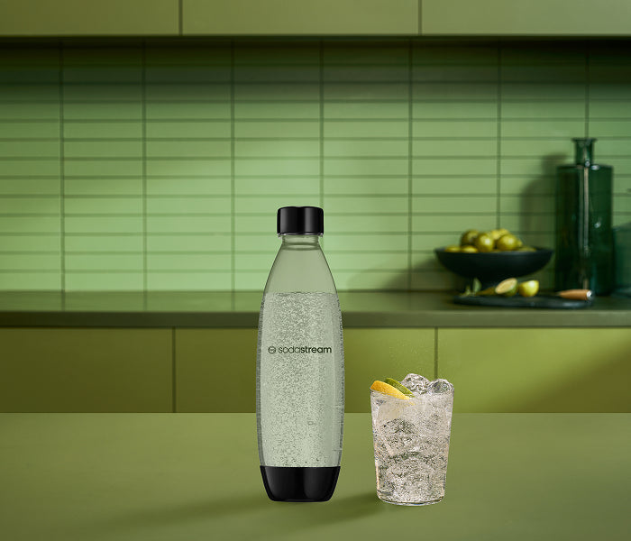 Sodastream spare black bottle caps twin pack for 500ml and 1L carbonating bottles