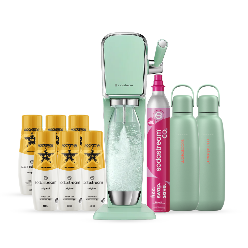 Sodastream ART™ sparkling drink maker with retro lever design and Quick Connect CO2
