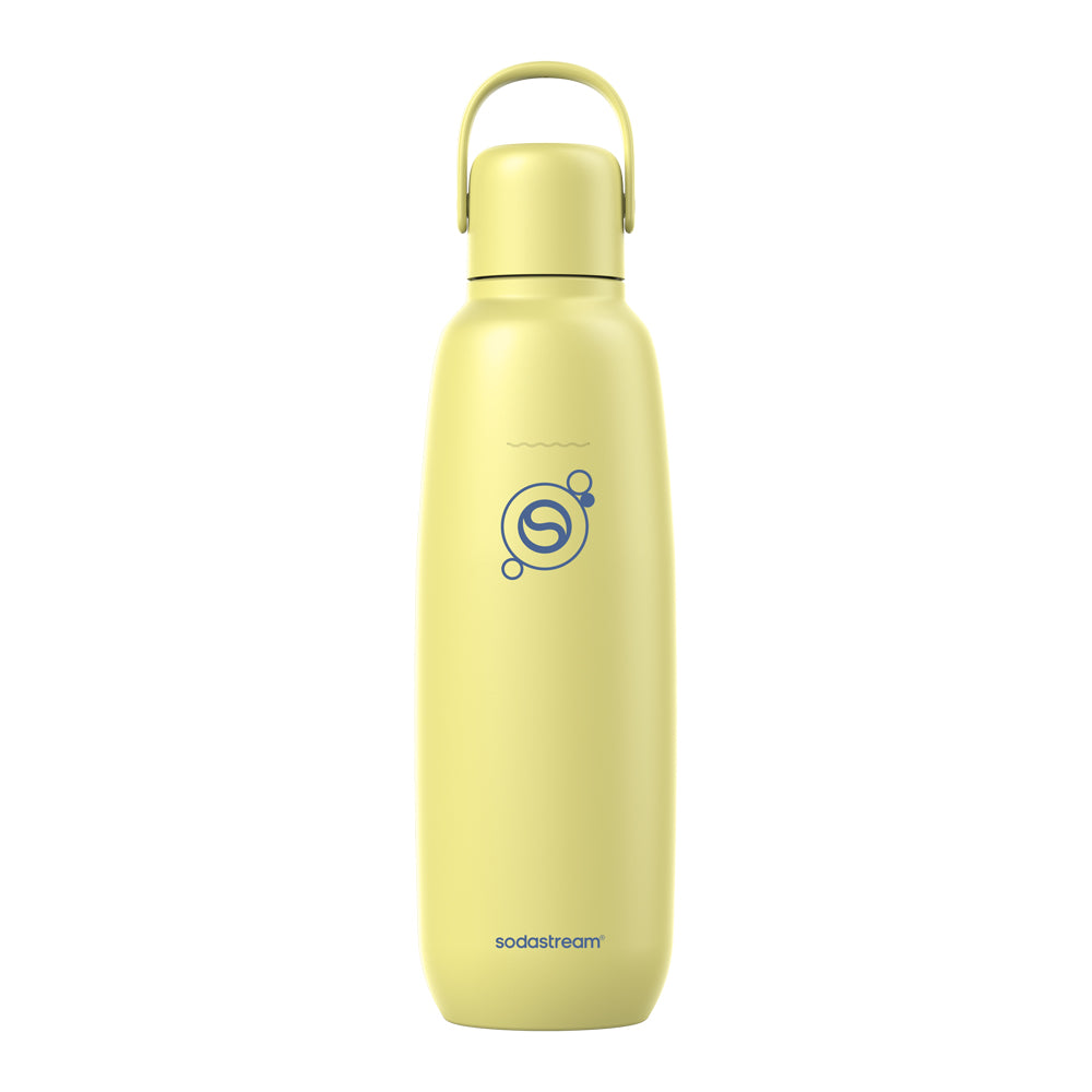 Sodastream Lemon Zest Fizz & Go® Stainless Steel Bottle 900ml | Insulated Sparkling Drink Bottle