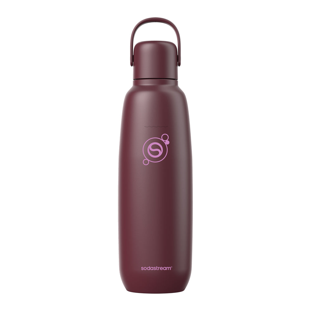 Sodastream Pomegranate Fizz & Go® Stainless Steel Bottle 900ml | Insulated Sparkling Drink Bottle