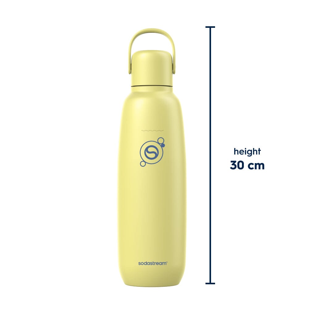 Sodastream Lemon Zest Fizz & Go® Stainless Steel Bottle 900ml | Insulated Sparkling Drink Bottle