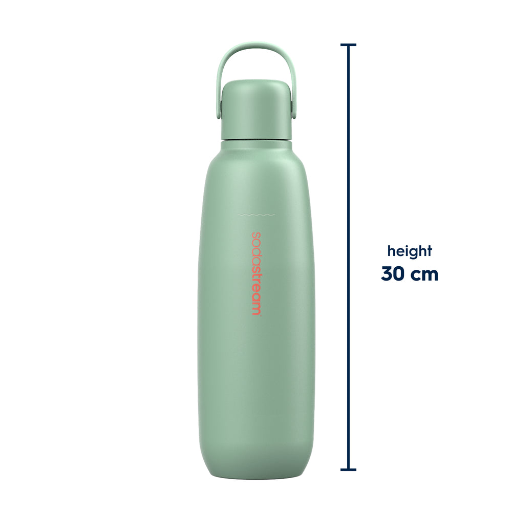 Fizz & Go® Stainless Steel Insulated Carbonating Bottle | Mint | Take Your Fizzy Favourites On-The-Go | Single Pack