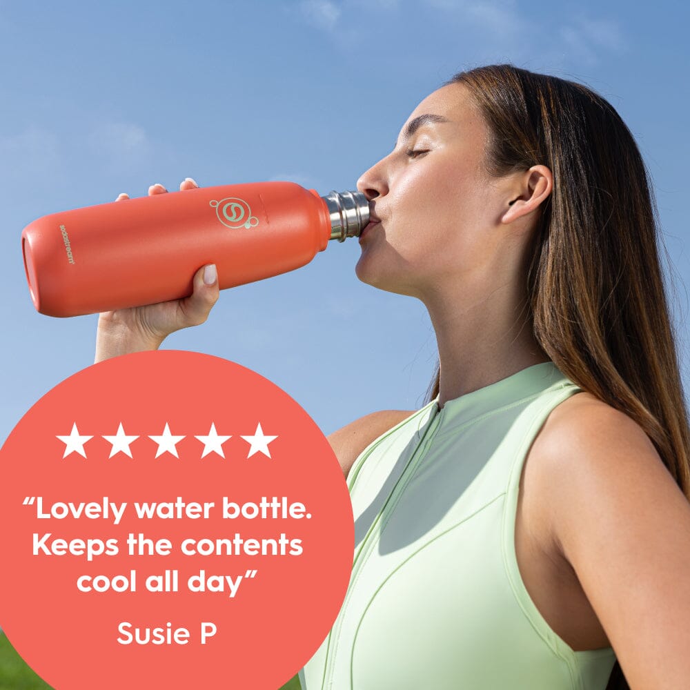 Sodastream Papaya Fizz & Go® Stainless Steel Bottle 900ml | Insulated Sparkling Drink Bottle