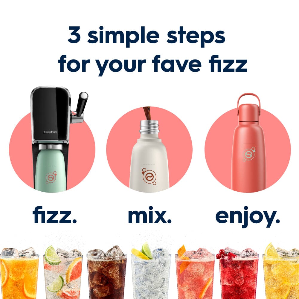 Sodastream Papaya Fizz & Go® Stainless Steel Bottle 900ml | Insulated Sparkling Drink Bottle