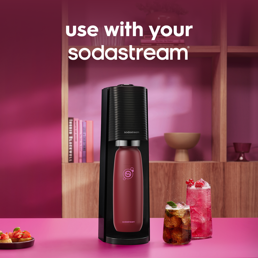 Sodastream Pomegranate Fizz & Go® Stainless Steel Bottle 900ml | Insulated Sparkling Drink Bottle