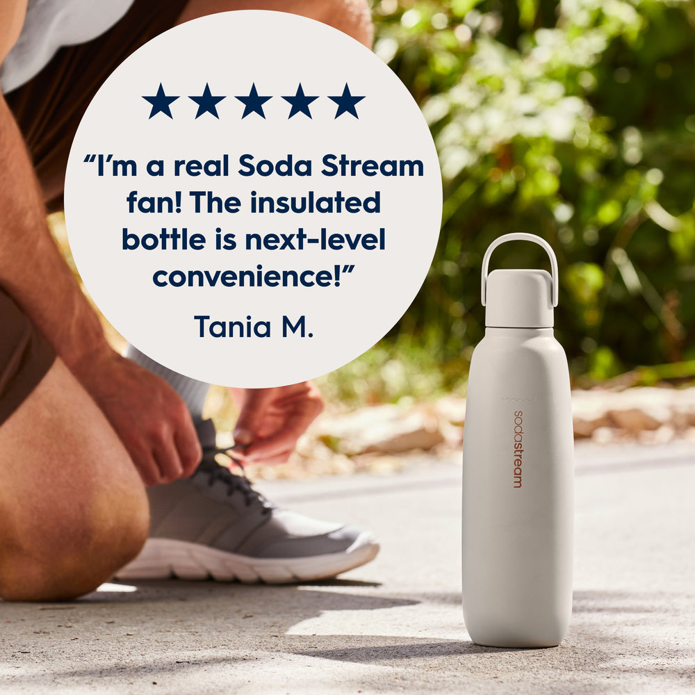 SodaStream Fizz & Go Sand Insulated Stainless Steel Sparkling Water Bottle 0.9L