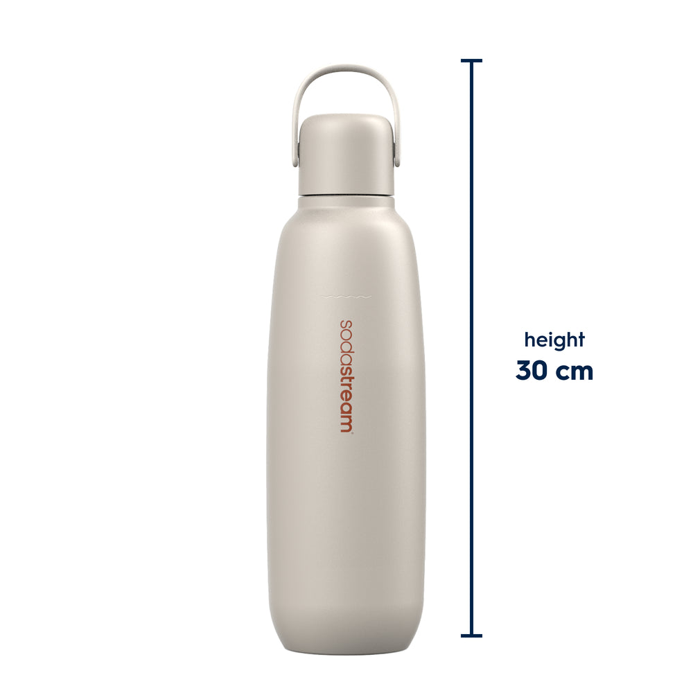 SodaStream Fizz & Go Sand Insulated Stainless Steel Sparkling Water Bottle 0.9L