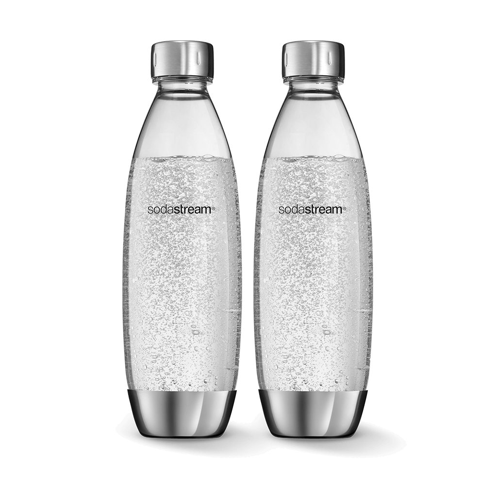 Sodastream 1L Slim Metal Carbonating Bottle, Single