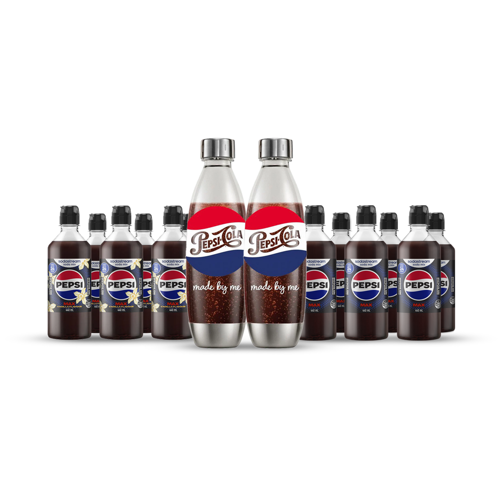 Limited Edition | Sodastream Fuse Pepsi Made By Me Carbonating Bottle Bundle |1 Litre | Dishwasher Safe | Pepsi Max soda mixers