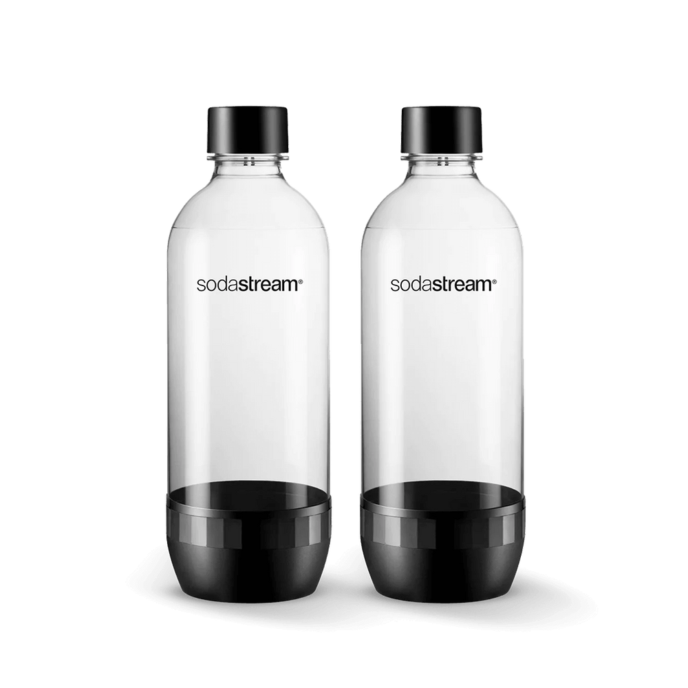 1 Litre Standard PET Twin Pack Black Dishwasher Safe Carbonating Bottles