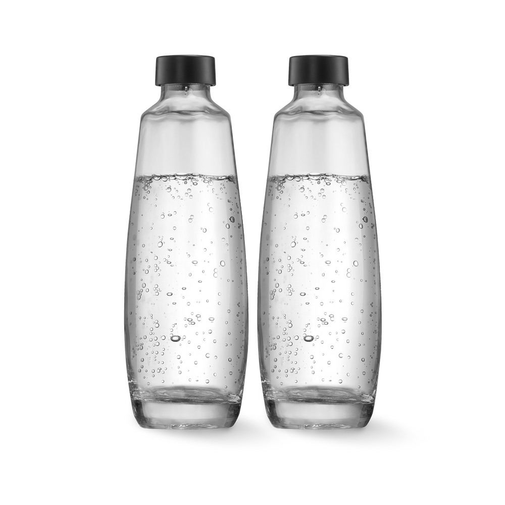 1 Litre Duo Glass Carafe Twin Pack
