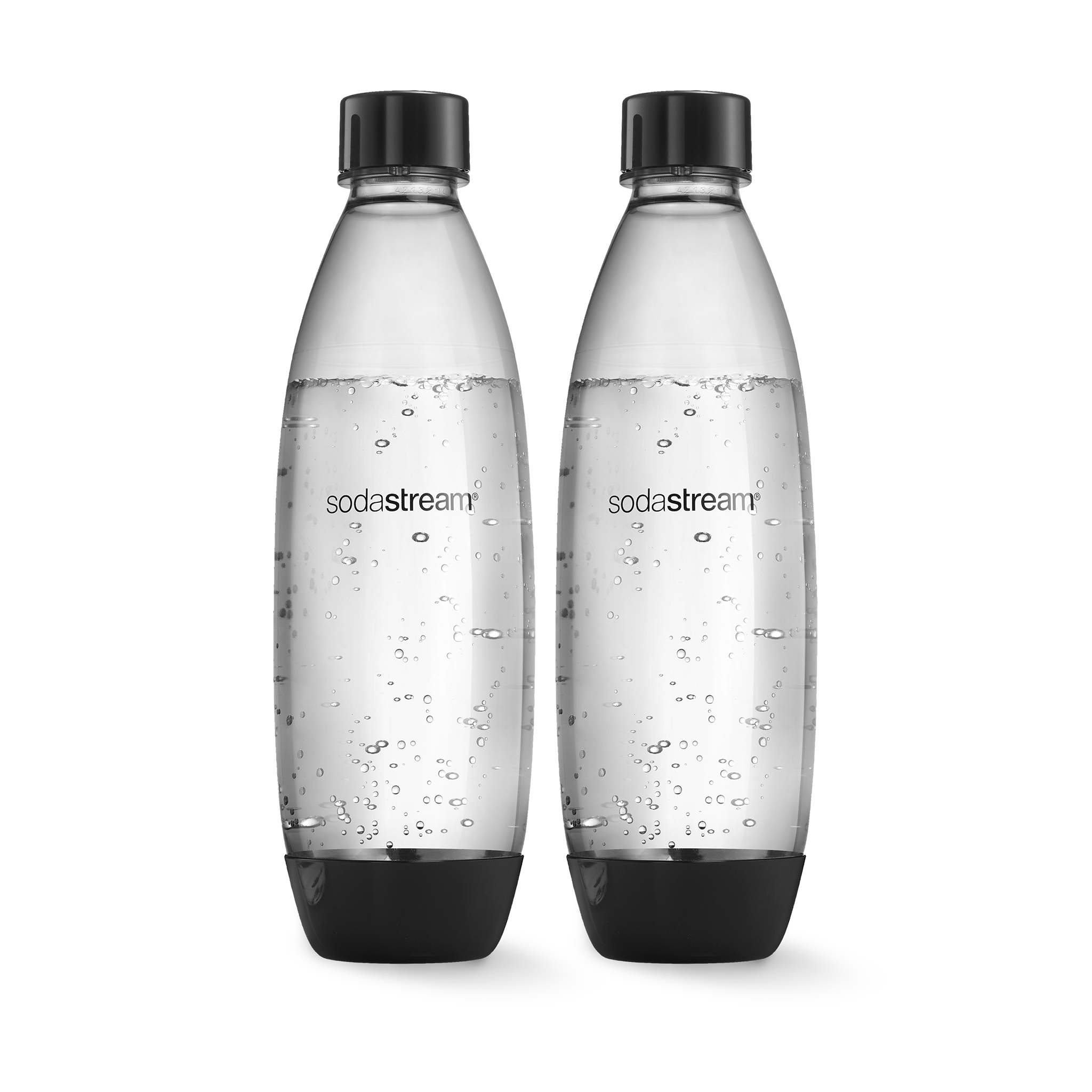 1 Litre Dishwasher Safe Fuse Twin Pack Black Carbonating Bottles sodastream